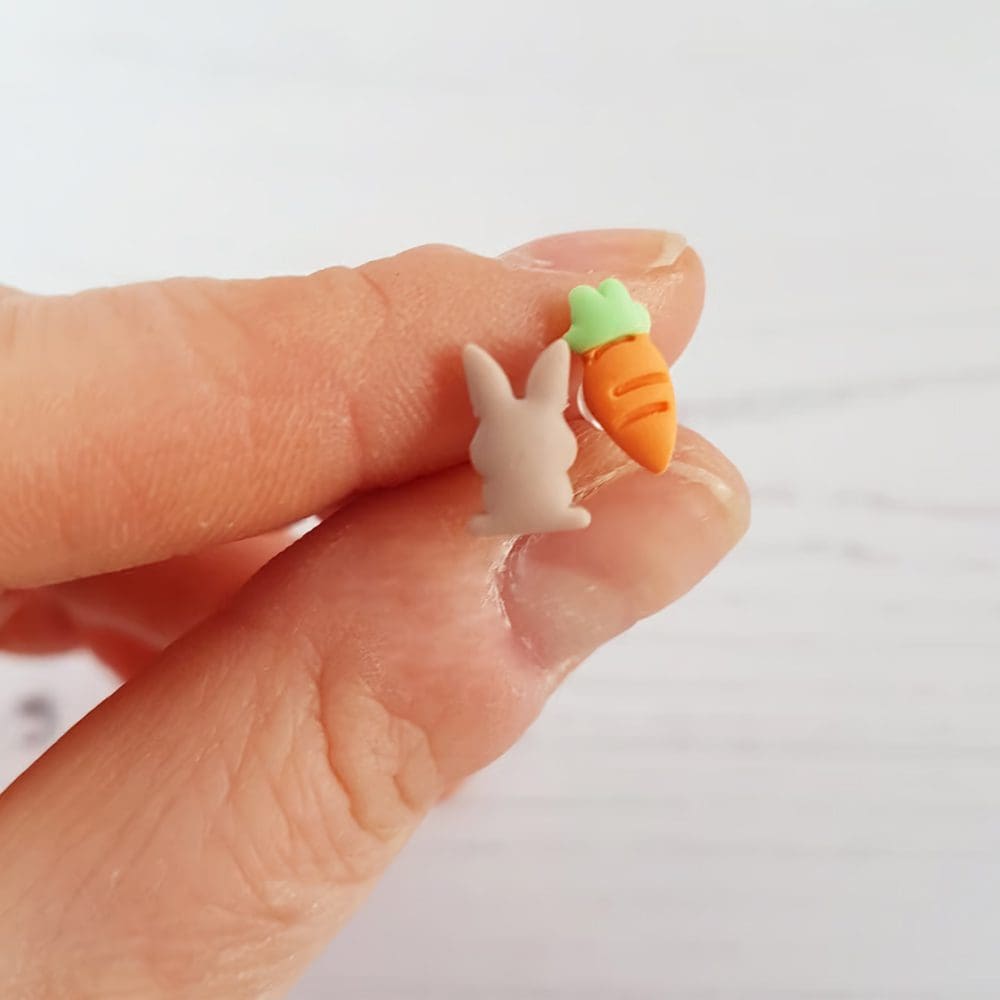 Micro/Mini Bunny and carrot earrings CHOOSE YOUR STYLE - Image 3