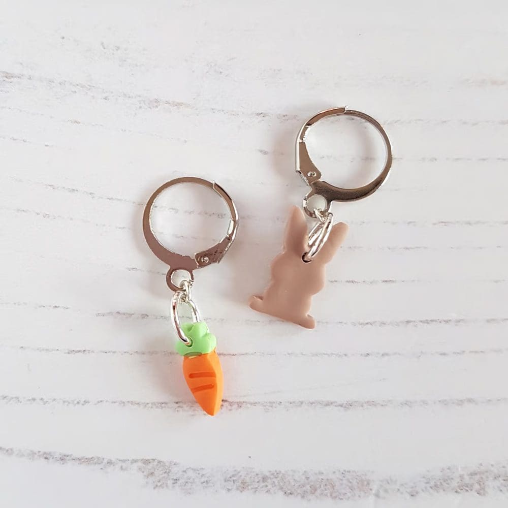 Micro/Mini Bunny and carrot earrings CHOOSE YOUR STYLE - Image 5