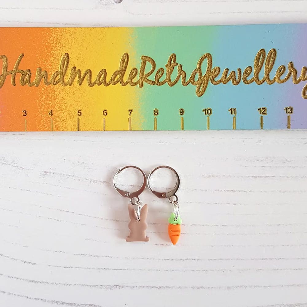 Micro/Mini Bunny and carrot earrings CHOOSE YOUR STYLE - Image 7