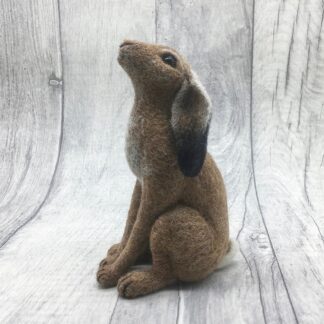 Needle felted moon gazing hare made to order