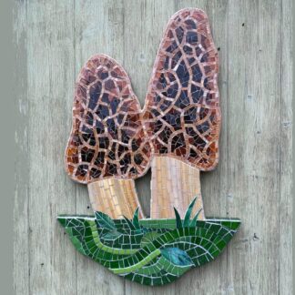 Morel Mushrooms - wall mounted mosaic art