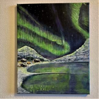 Fire and Ice Northern lights painting