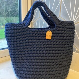 Navy Crochet Bag, Crochet Handbag