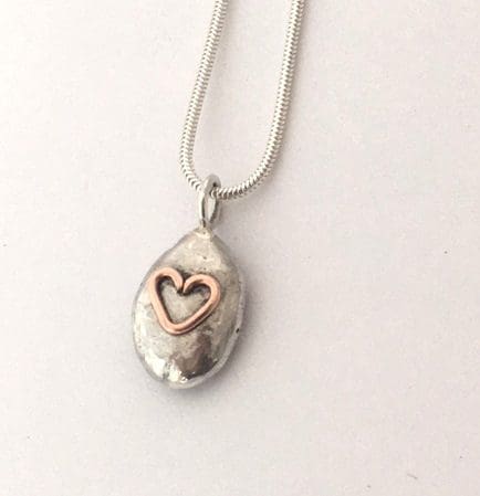 Silver nugget on silver chain - Image 4