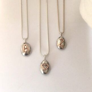 Silver nugget on silver chain