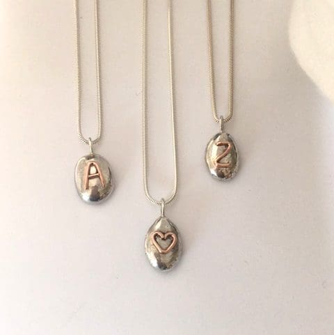 Silver nugget on silver chain