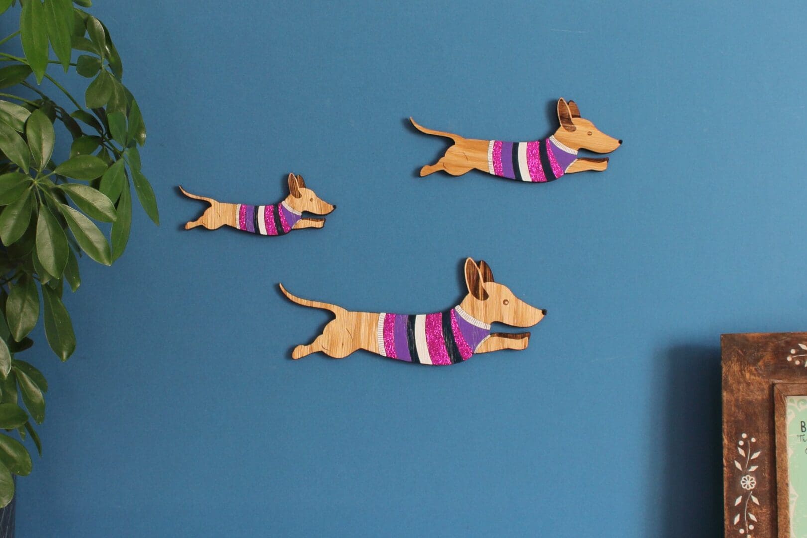Jumping Sausage Dogs - Wall decor Hangings