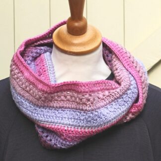 Pink, lilac and lavender infinity scarf