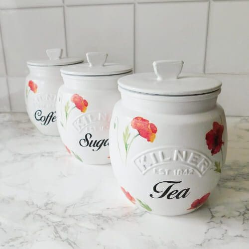Poppy Poppies Kitchen Canisters, Tea Coffee Sugar Jars - Image 2