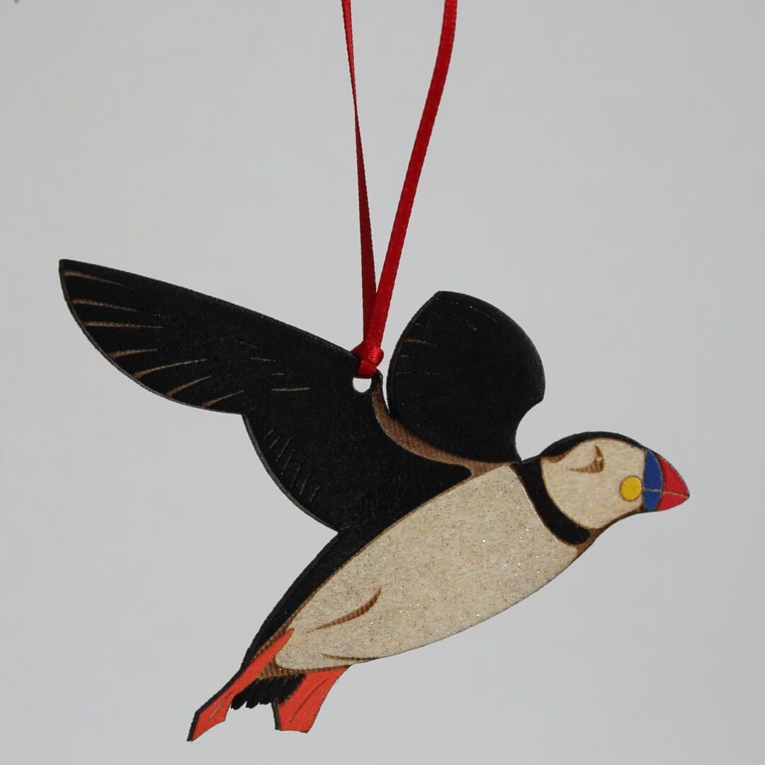 Wooden Puffin Hand Painted Decoration - Image 4