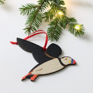 Wooden Puffin Hand Painted Decoration