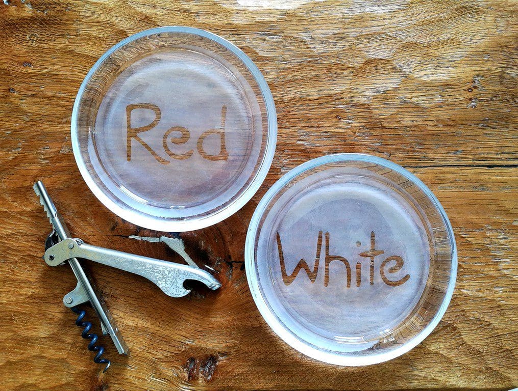 Wine Bottle Coasters - Red & White