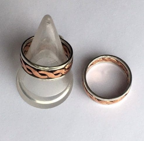 Silver ring with copper twist - Image 3