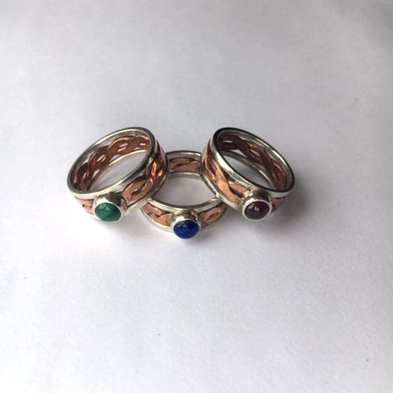 Silver ring with copper twist - Image 4