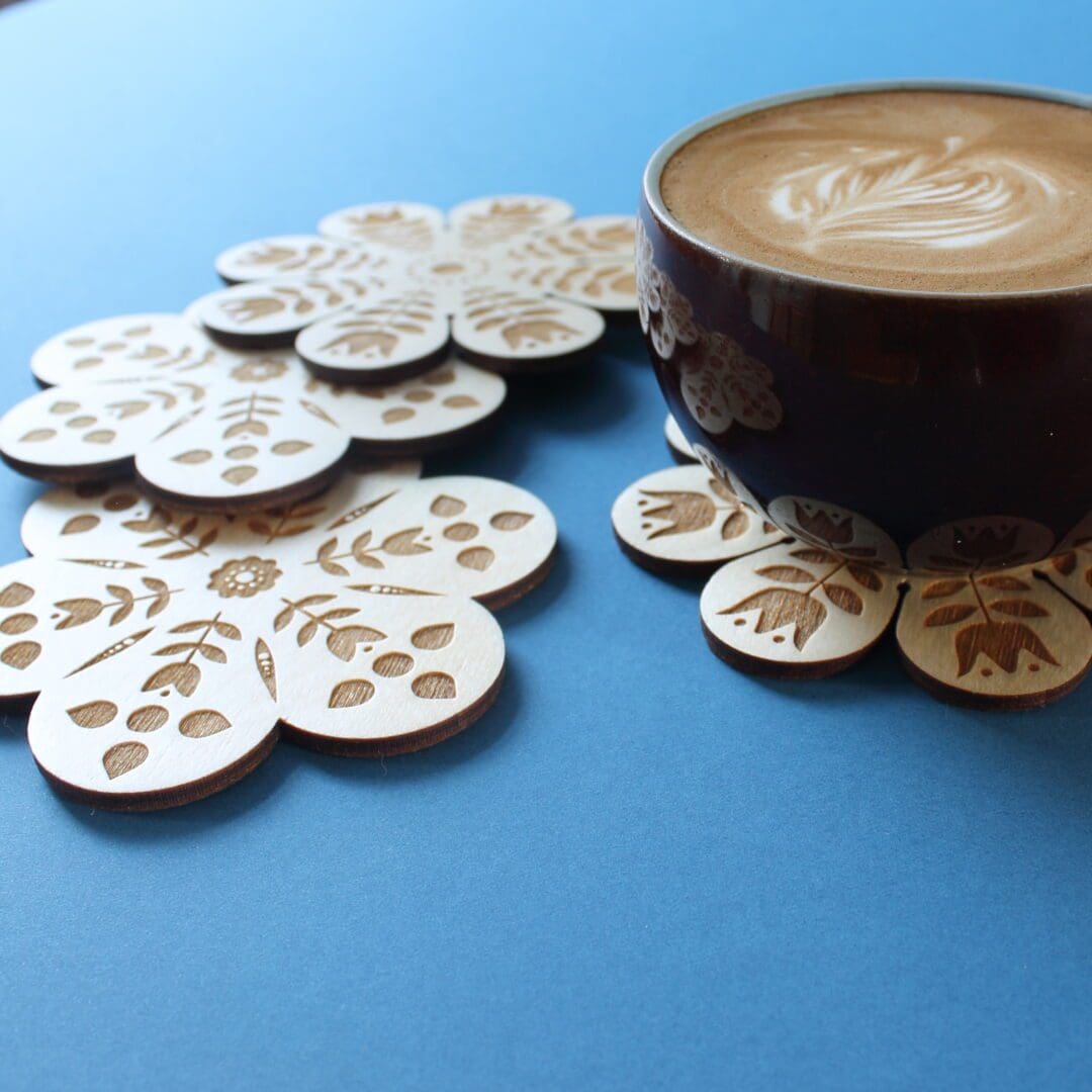 Wooden Scandi Style Coasters - Image 4