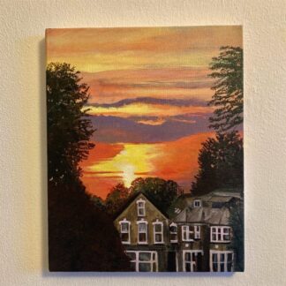 'Sunset over London park'