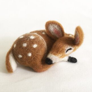 Needle felted sleeping fawn made to order,