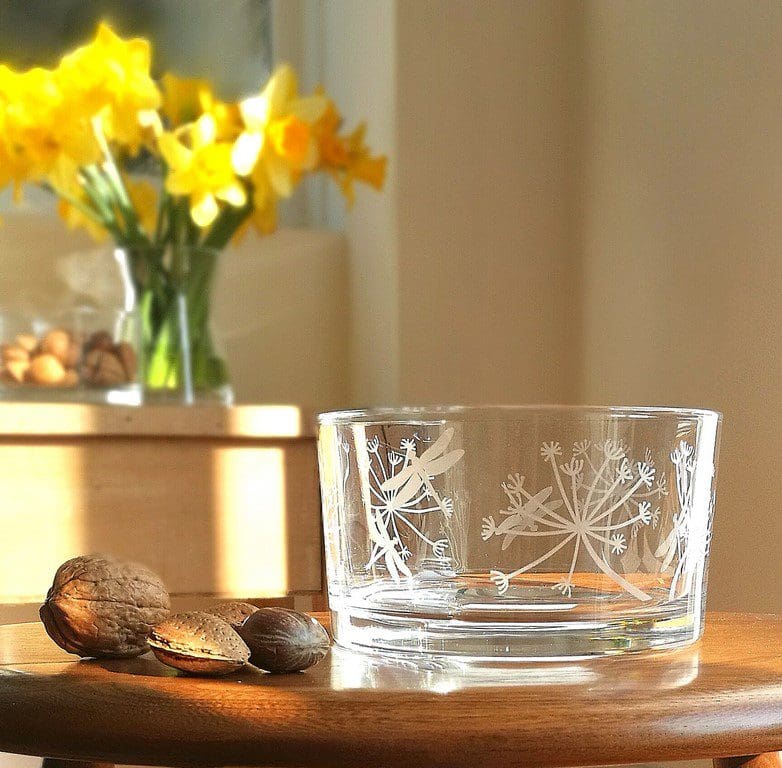 Bowl 15x7cm - Seedhead & Dragonfly - Image 2