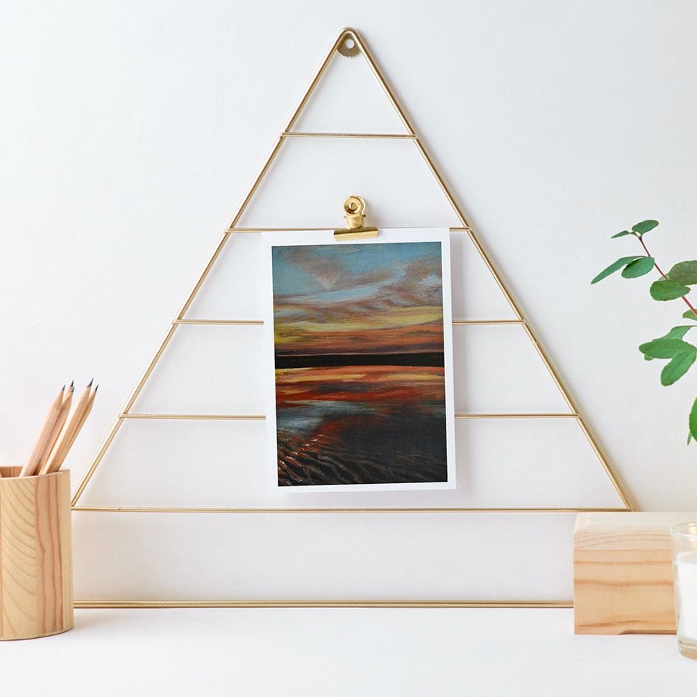 Beach Sunset reflecting a Love Heart sky A4 Print-Energy Art Landscapes - Image 4