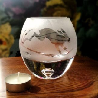 Tealight / Candleholder by Four Hands Etched Glass - Hare