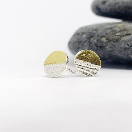 Silver and Gold Sunset Earrings - Image 3