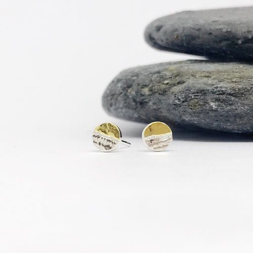 Silver and Gold Sunset Earrings - Image 2