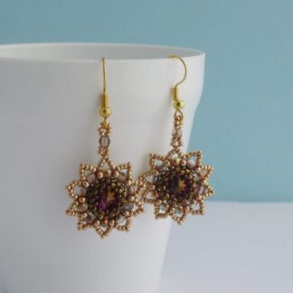 Sunflower Beaded Dangle Earrings