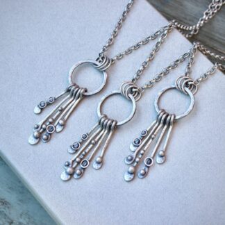 Sterling Silver 'Keys To The Sea' Circular Pendant Necklace, Hallmarked
