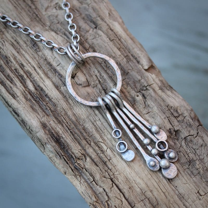 Sterling Silver 'Keys To The Sea' Circular Pendant Necklace, Hallmarked - Image 4