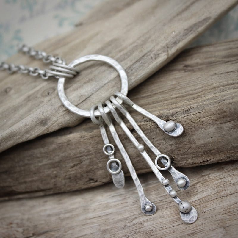 Sterling Silver 'Keys To The Sea' Circular Pendant Necklace, Hallmarked - Image 5