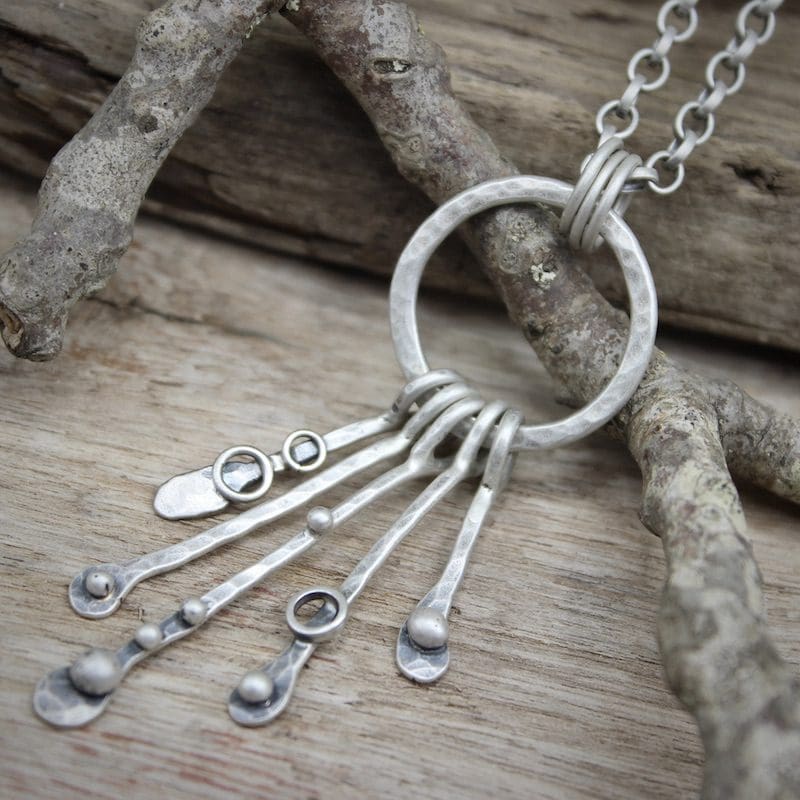Sterling Silver 'Keys To The Sea' Circular Pendant Necklace, Hallmarked - Image 7