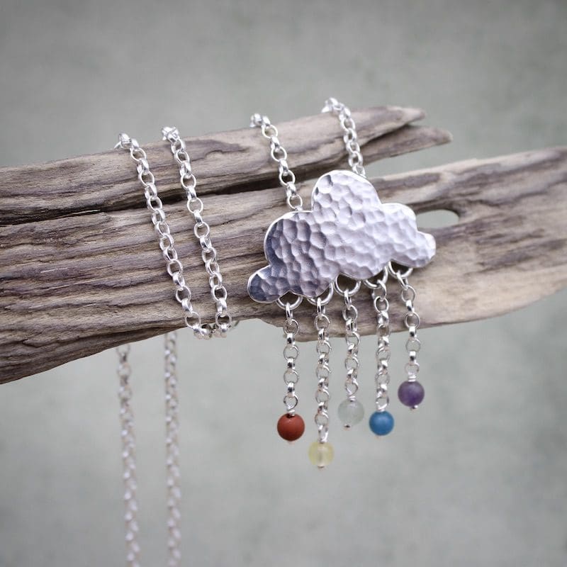 Silver Cloud Gemstone Rainbow Necklace - Image 5