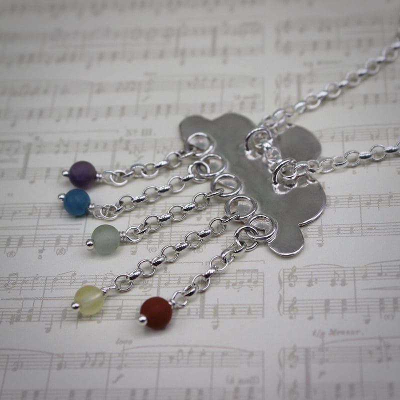 Silver Cloud Gemstone Rainbow Necklace - Image 7