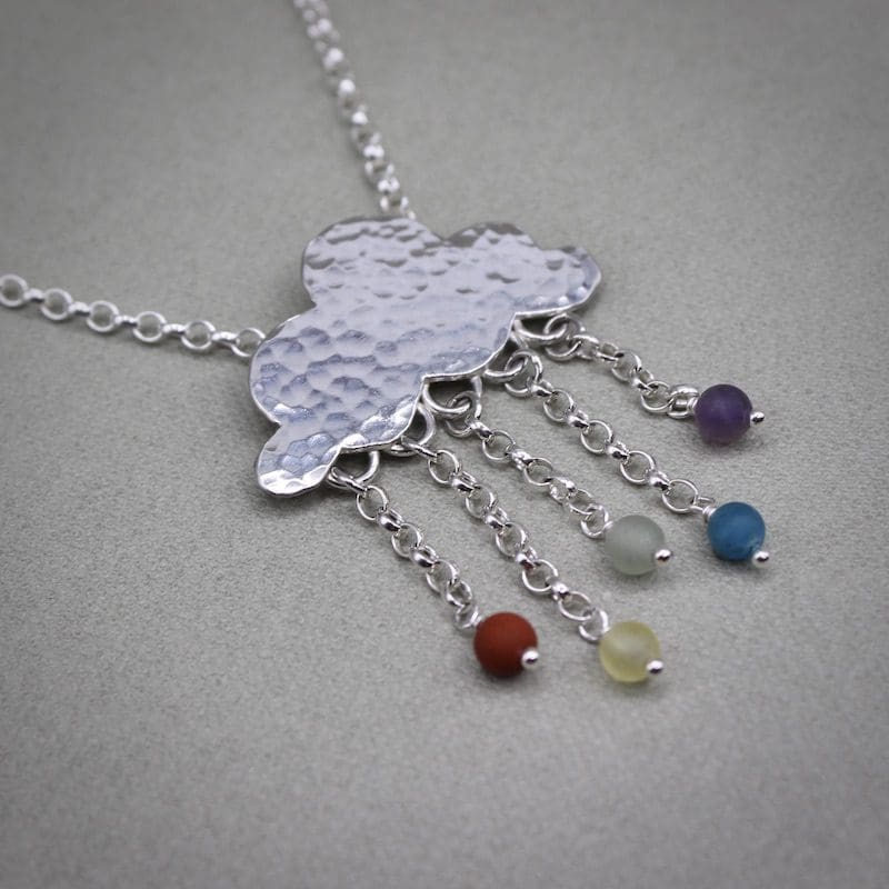 Silver Cloud Gemstone Rainbow Necklace - Image 8