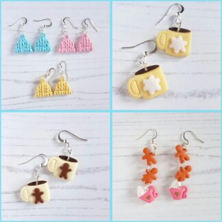 Winter themed earrings CHOOSE YOUR STYLE hats, mugs, gingerbread