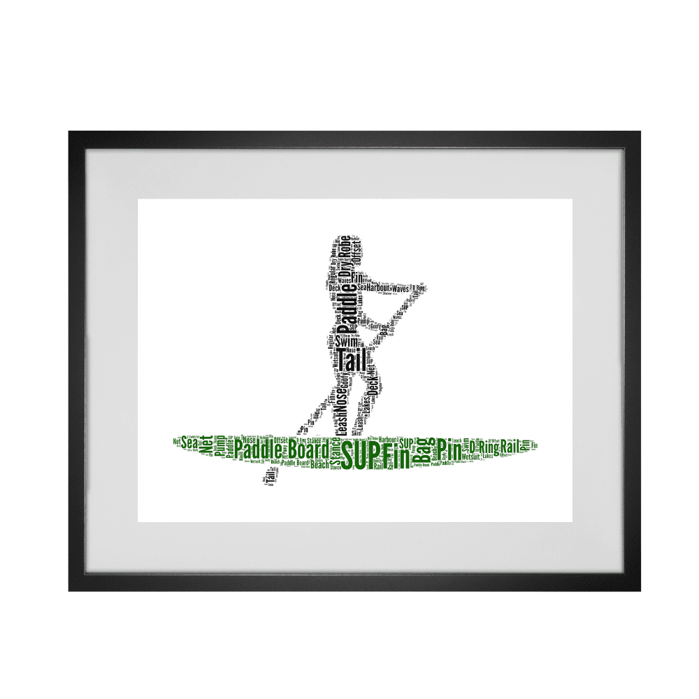 Personalised Female Paddle Board SUP Word Art Print