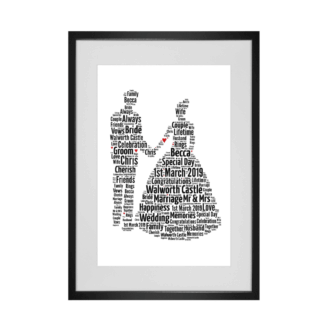 Personalised Wedding Couple, Bride & Groom Word Art Print
