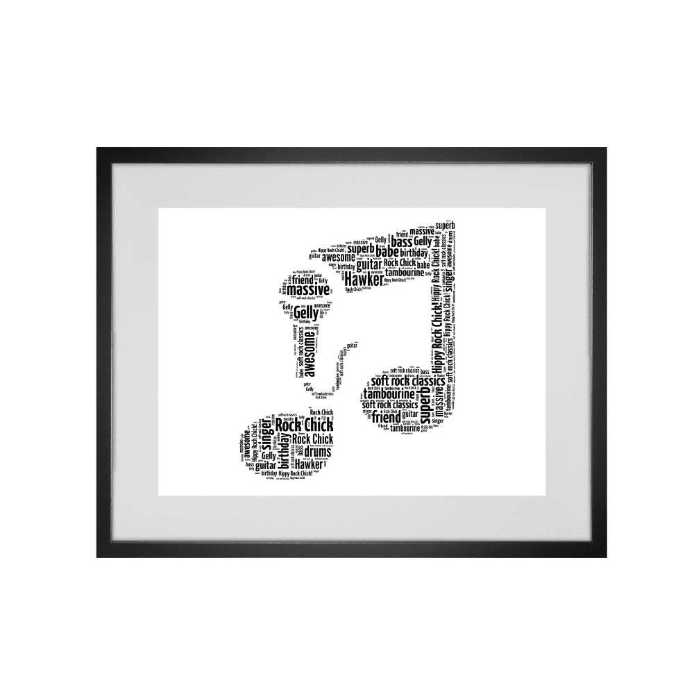 Personalised Music Note Word Art Print