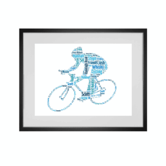 Personalised Cyclist Word Art Print