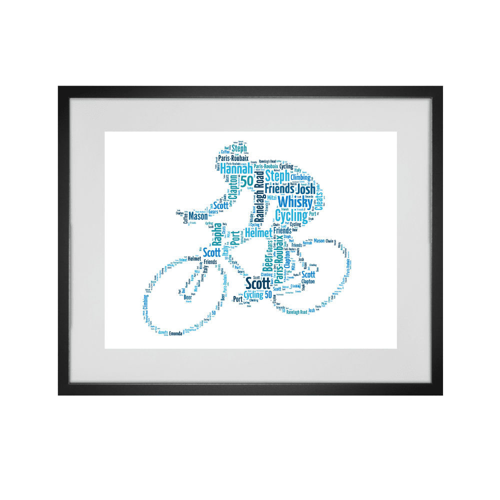 Personalised Cyclist Word Art Print