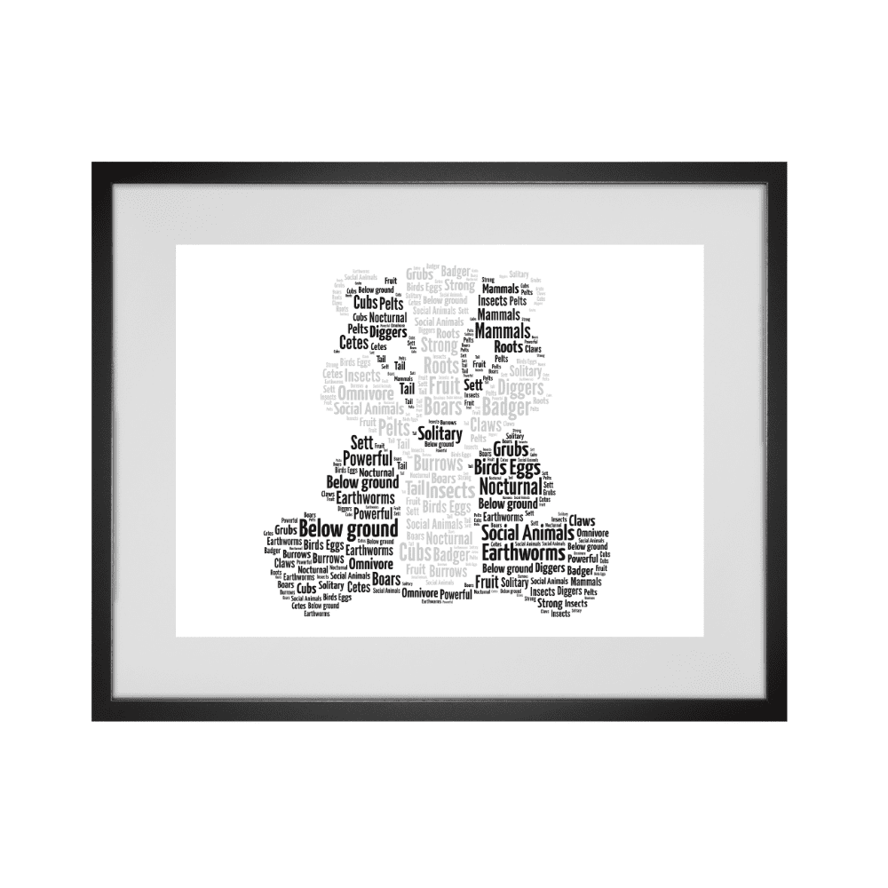 Personalised Badger Word Art Print