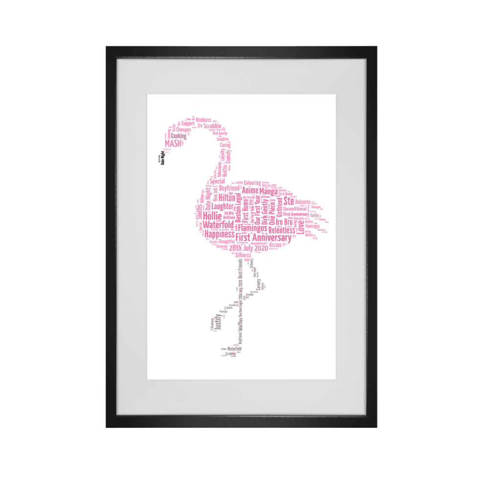 Personalised Flamingo Word Art Print
