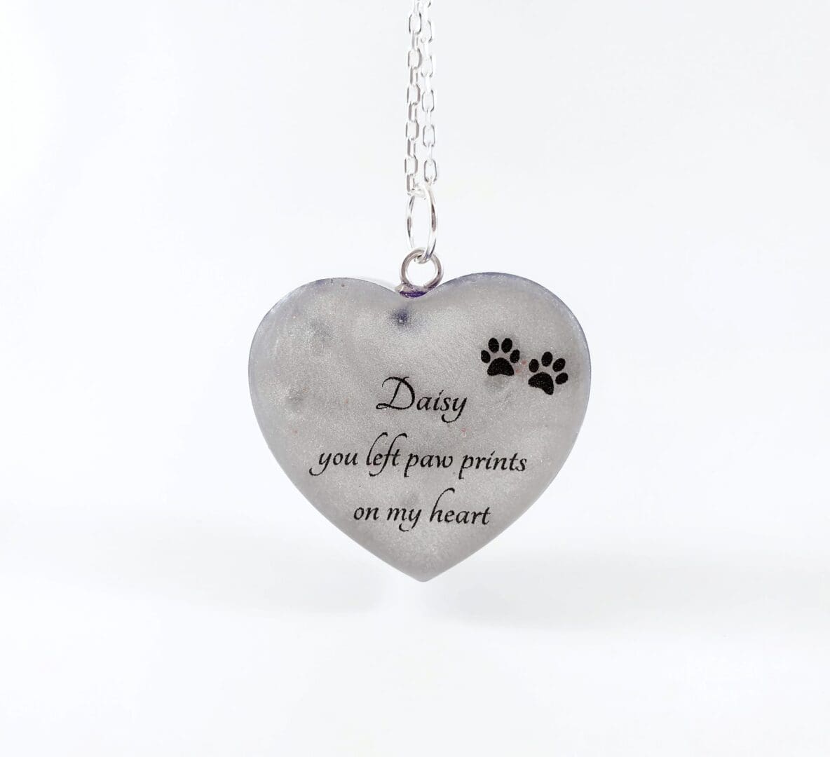 Personalised Double Sided Ashes Keepsake with Daisy Flower - Bespoke Cremation Jewellery - Pet Loss Ashes Jewellery - Image 7