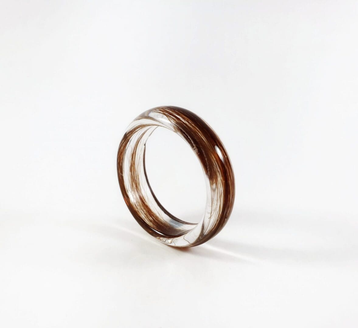 Clear Lock of Hair Memorial Keepsake Ring - Image 2