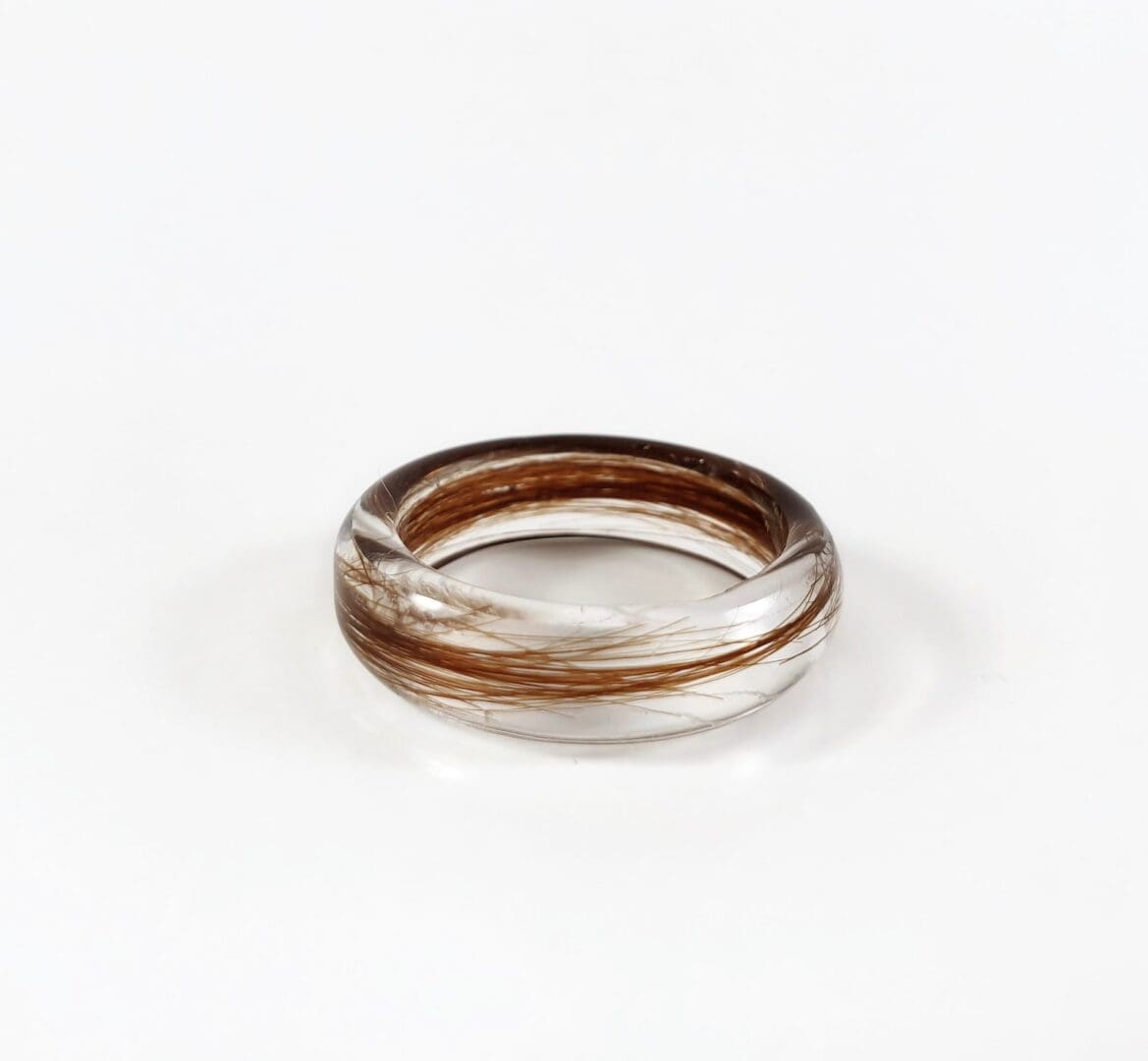 Clear Lock of Hair Memorial Keepsake Ring - Image 3
