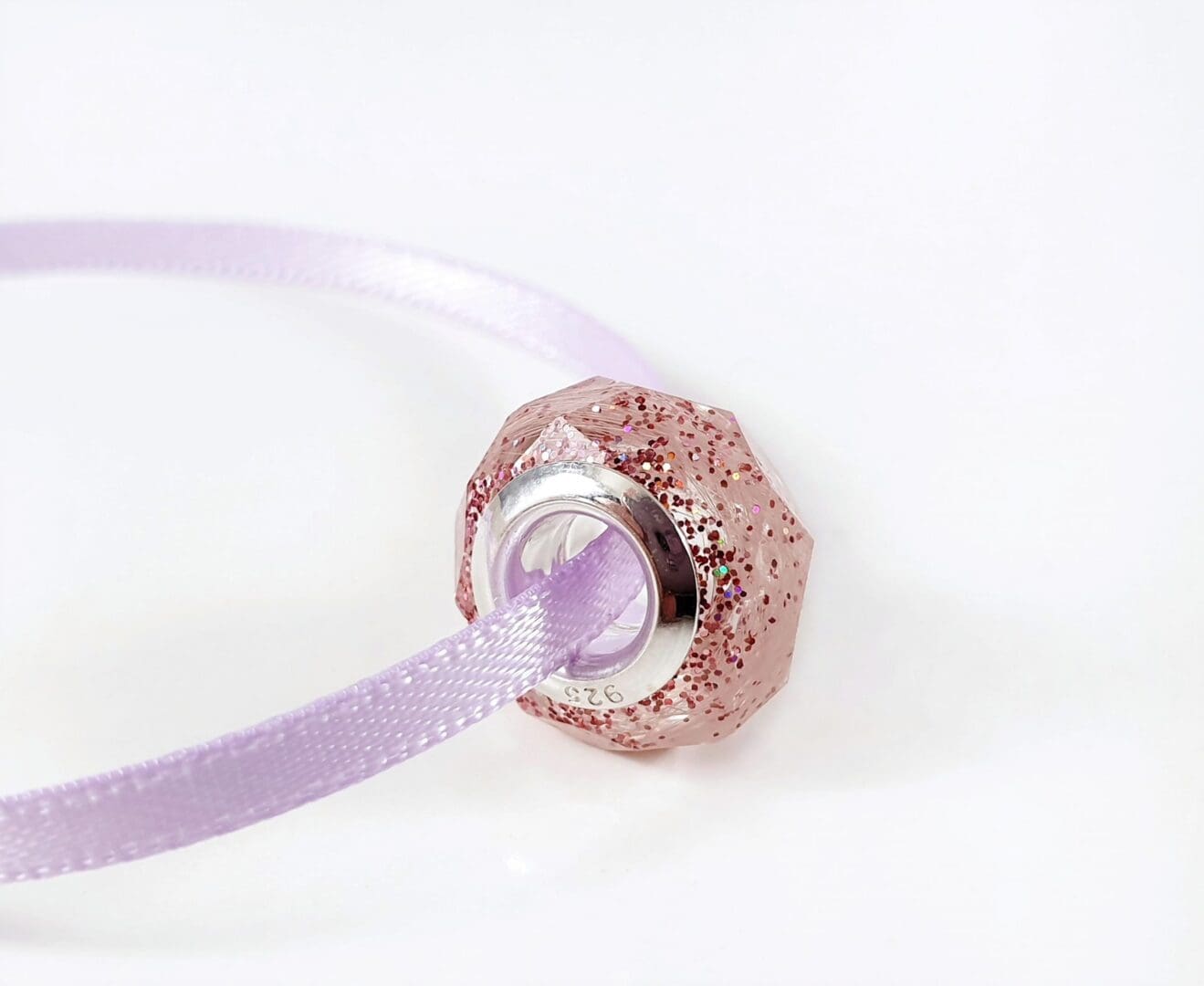 Faceted Hair Keepsake European Bead Bracelet - Memorial Jewellery - Loss of Loved One Charm - Image 3