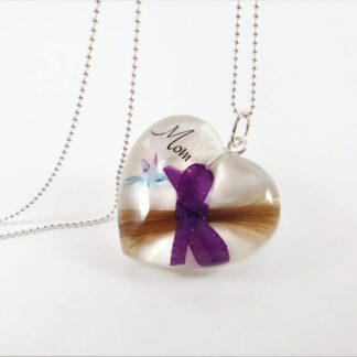 Mum Memorial Pendant - Lock of Hair Keepsake - Personalised Jewellery