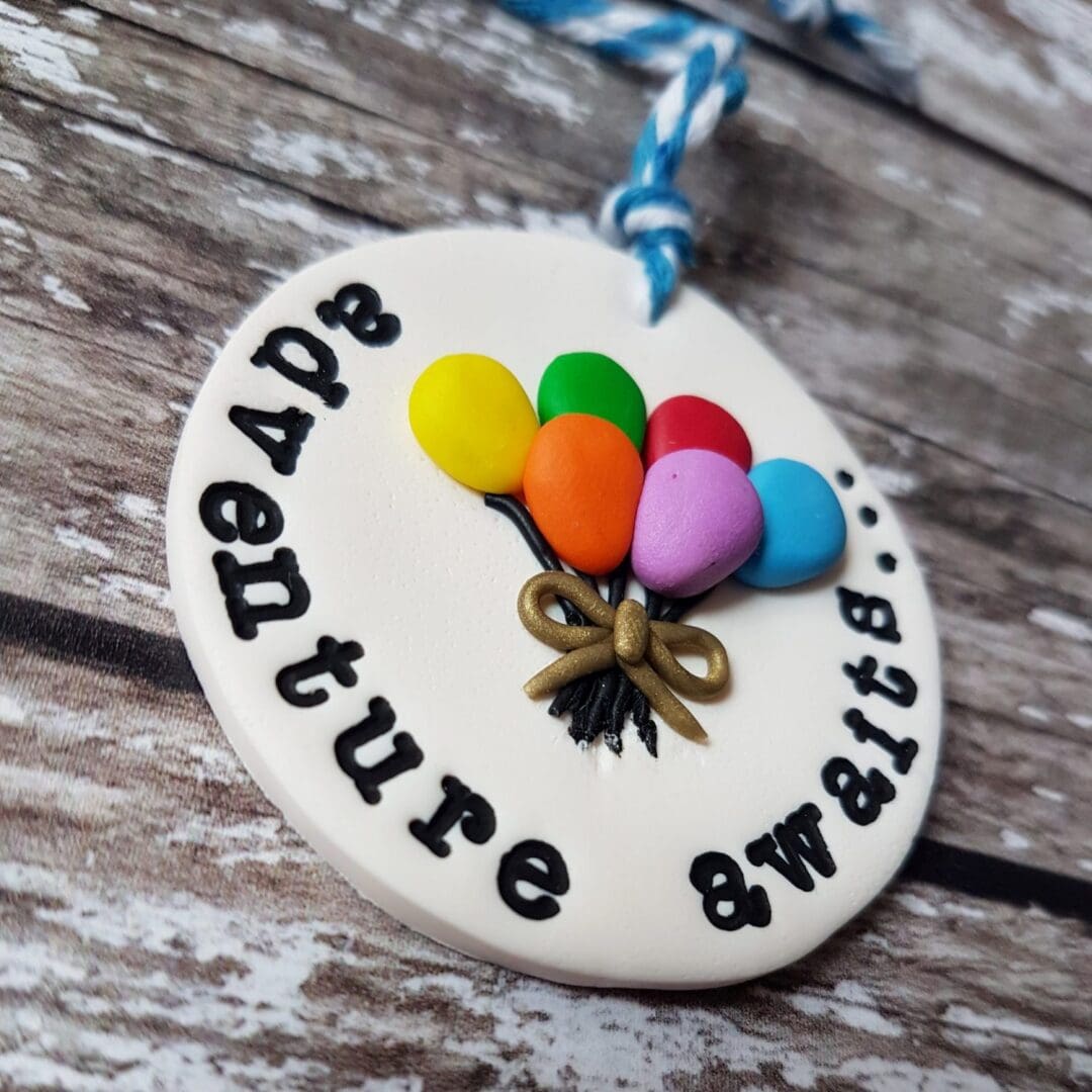 Adventure Awaits rainbow balloon hanging decoration - Image 3