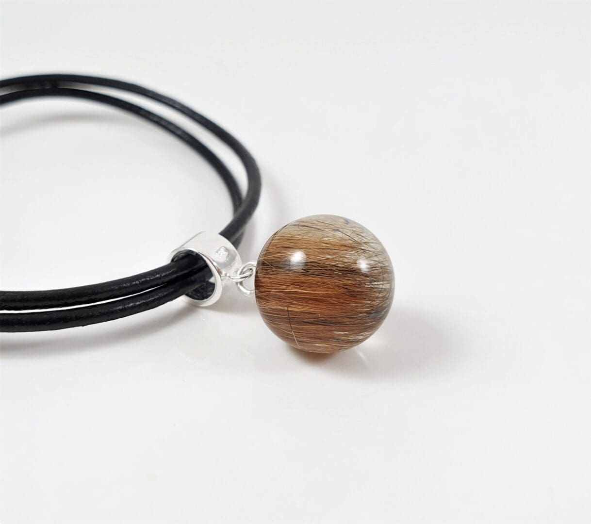 13mm Sphere Hanging Charm with Lock of Hair - Custom Memorial Bracelet - Hair Keepsake Jewellery - Image 5