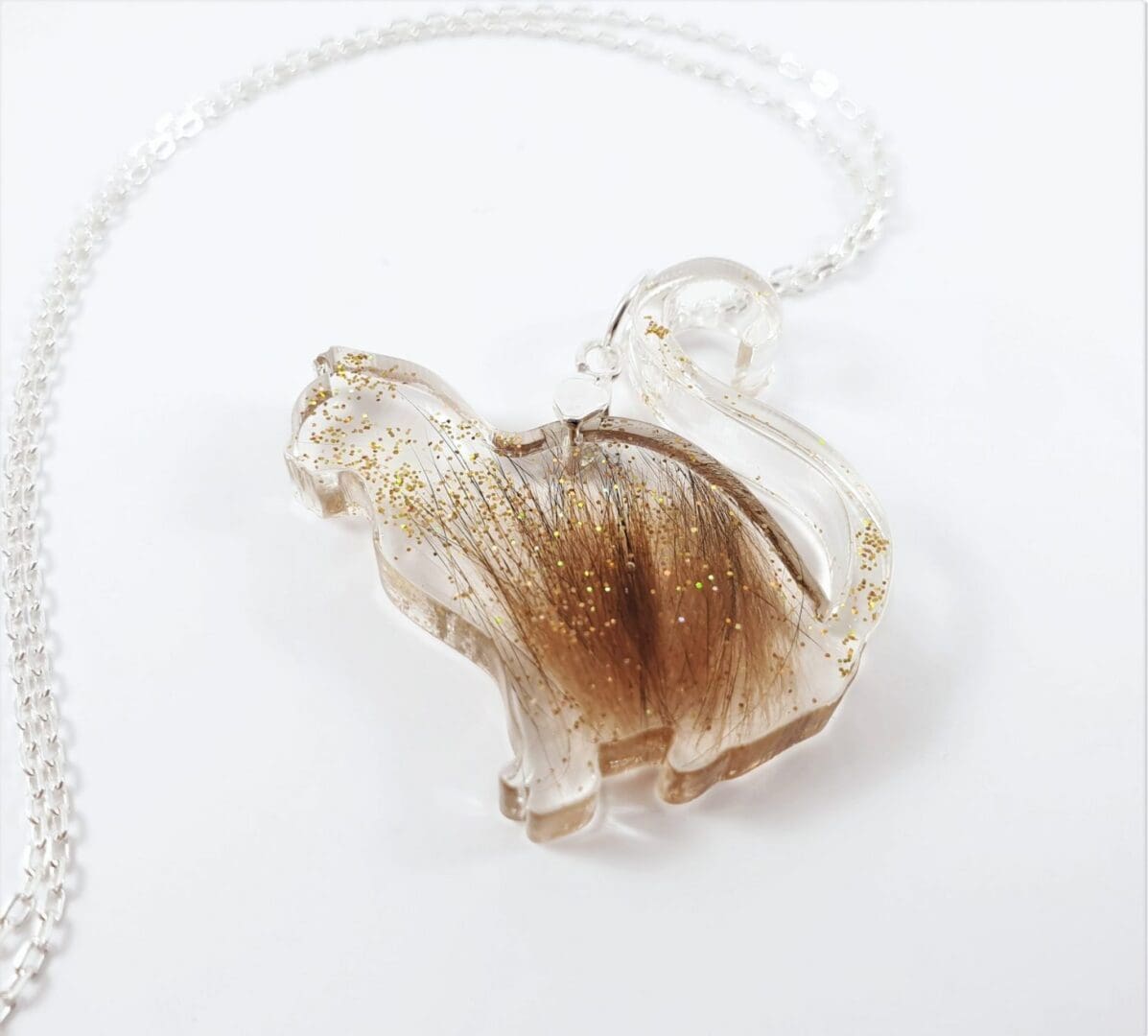 Cat Shaped Hair Necklace - Pet Fur Keepsake - Memorial Jewellery - Image 3